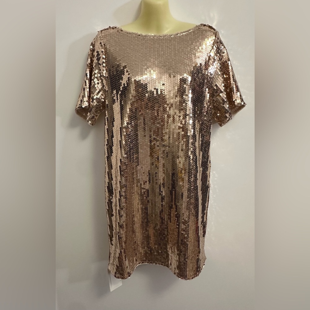 Abercrombie & Fitch Sequin Mini Dress in Gold